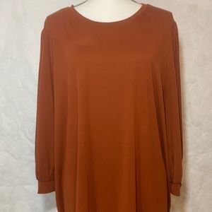 Ava & Viv Rust Color Long Sleeve Blouse